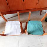 green leather bridge chairs