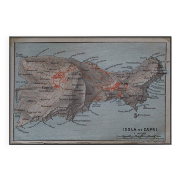 Old map of the island of Capri – Italy – 1909 | Wall decoration v