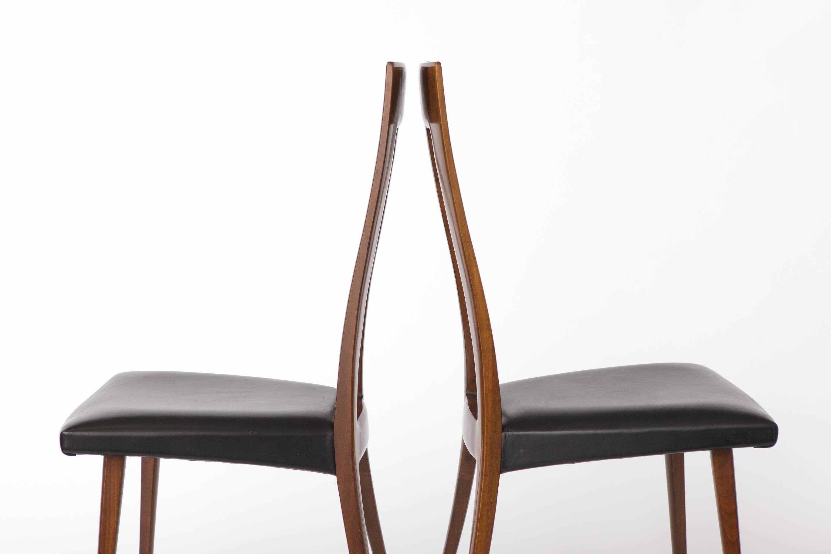 Set of 4 Vintage German Dining Chairs, 1960s, Ernst Martin Dettinger, Veil