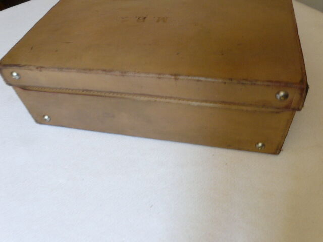 Suitcase leather monogrammed MB