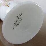 Opaline vase floral pattern, signed, 60s 70s