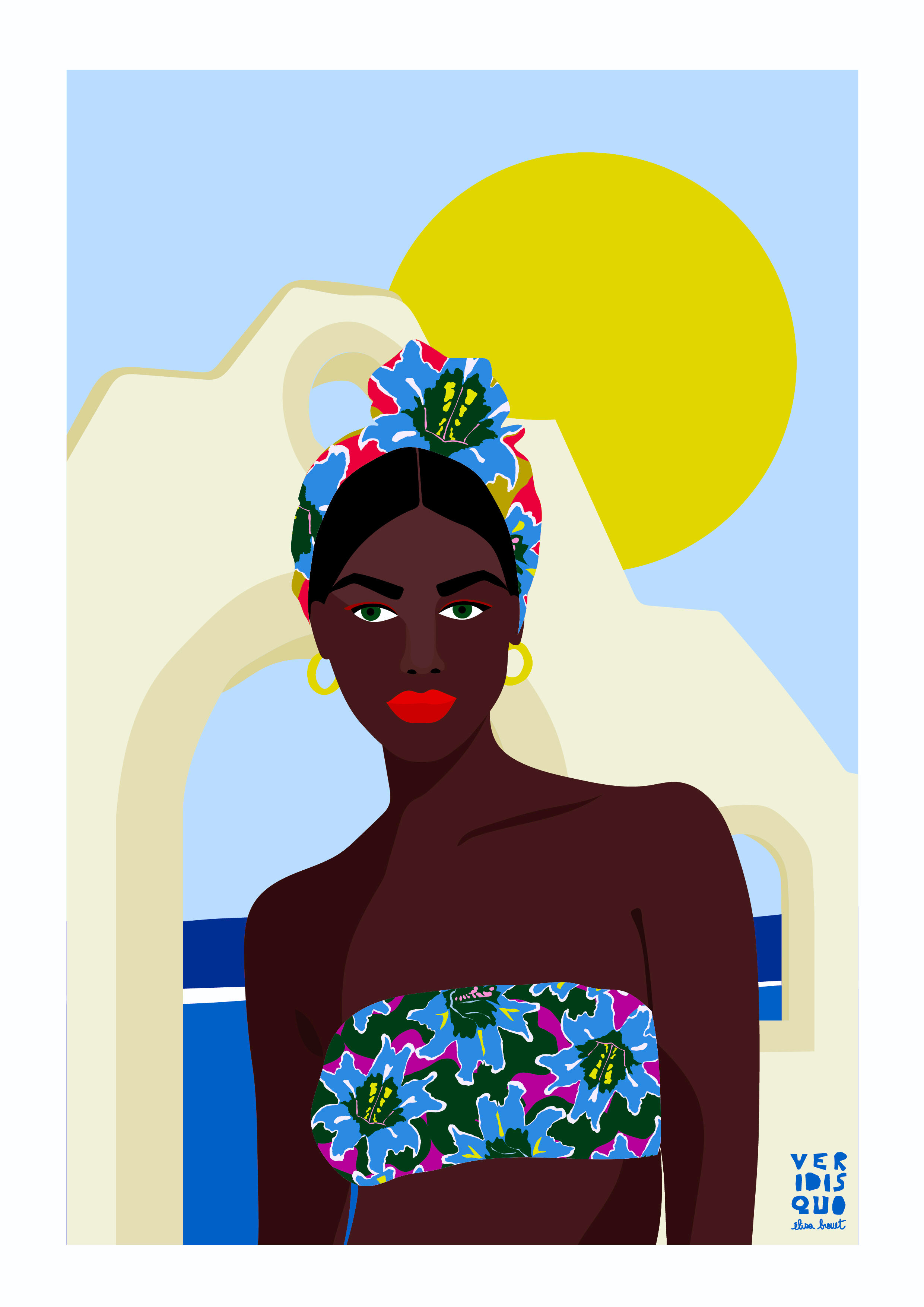 Santorin - limited edition illustration,  A3, Elisa Brouet