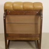Fauteuil en cuir camel  année 60.