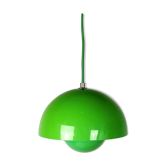 Green flowerpot hanging lamp by Verner Panton