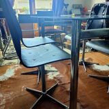 4 molded wood chairs with chrome base 4 stars design 70