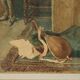 Old painting signed Pietro Michis, interior scene, 19th century.