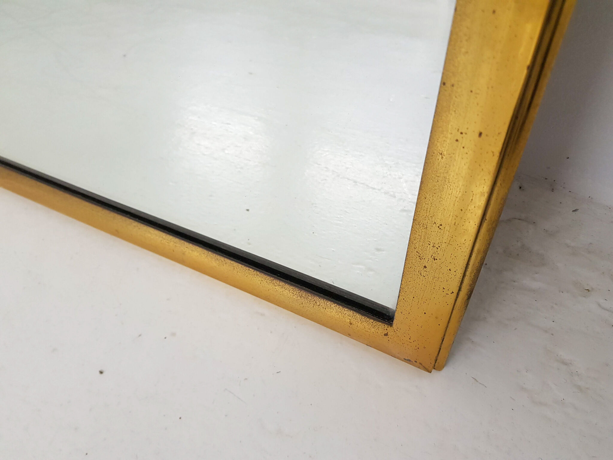 Vintage brass rectangle mirror