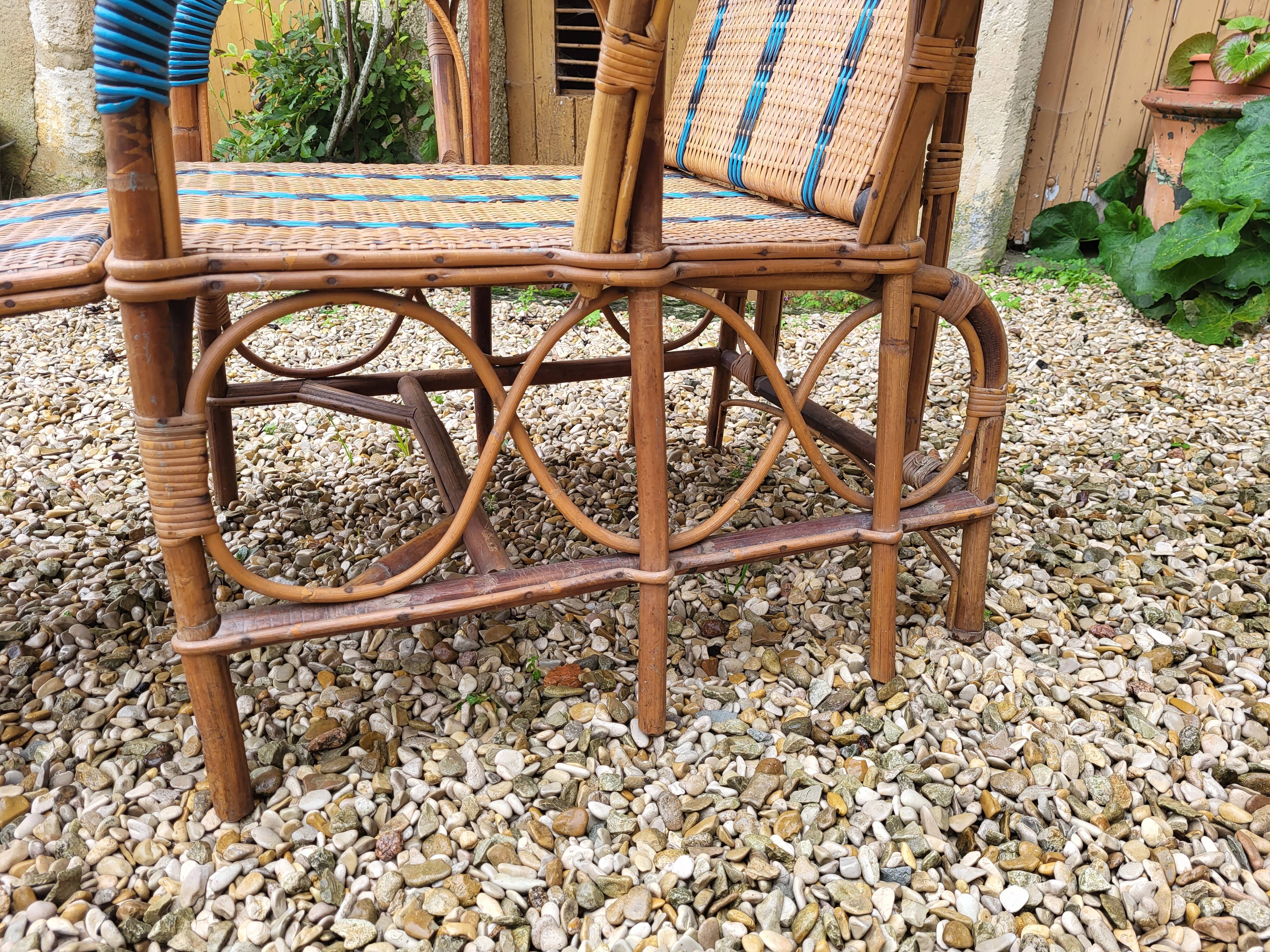 Rattan armchair / chaise longue