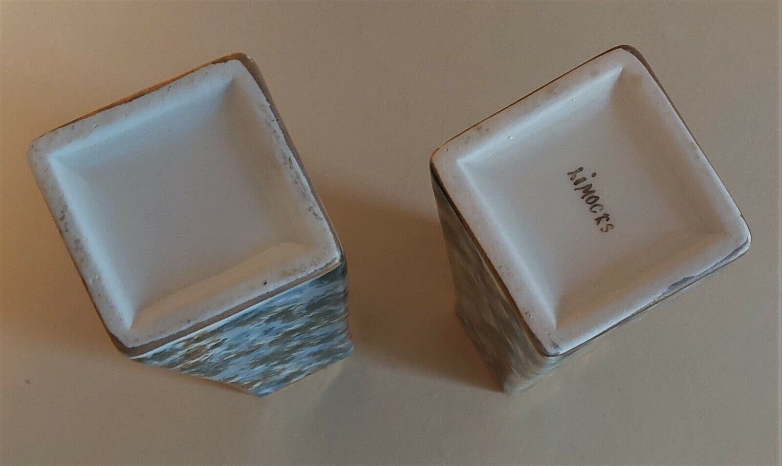 Pair of Limoges porcelain vases speckled decoration