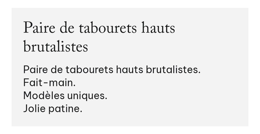 Paire de tabourets hauts brutalistes