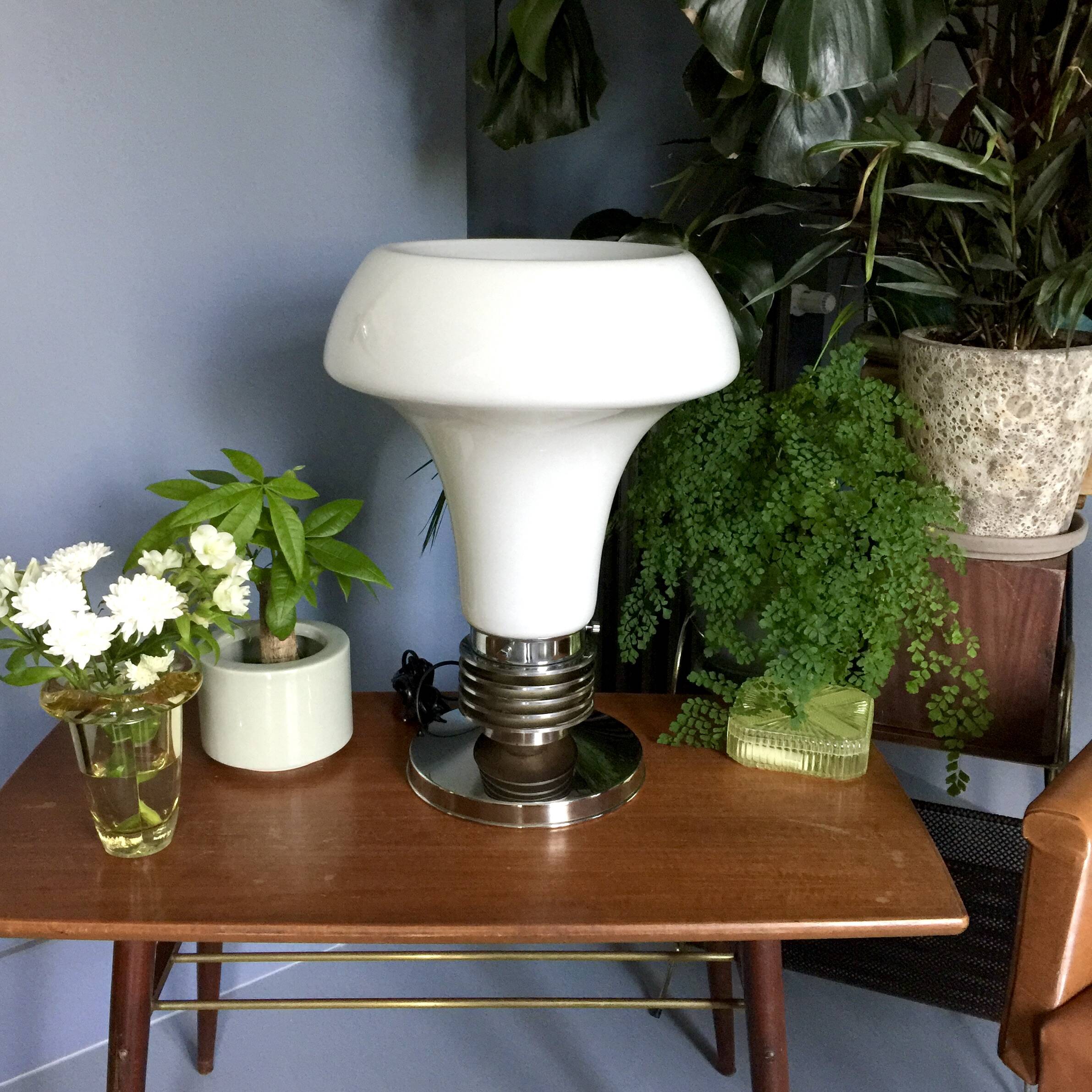 Large Murano glass and chrome lamp