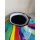 Contemporary abstarct vase with multicolored reeds in murano glass