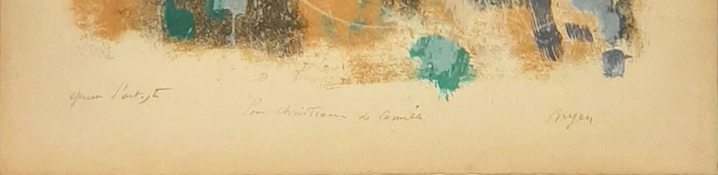 lithograph Camille Bryen: firewood, 1957