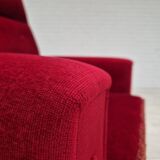1970s, Danish highback armchair, original condition, red furniture velour.