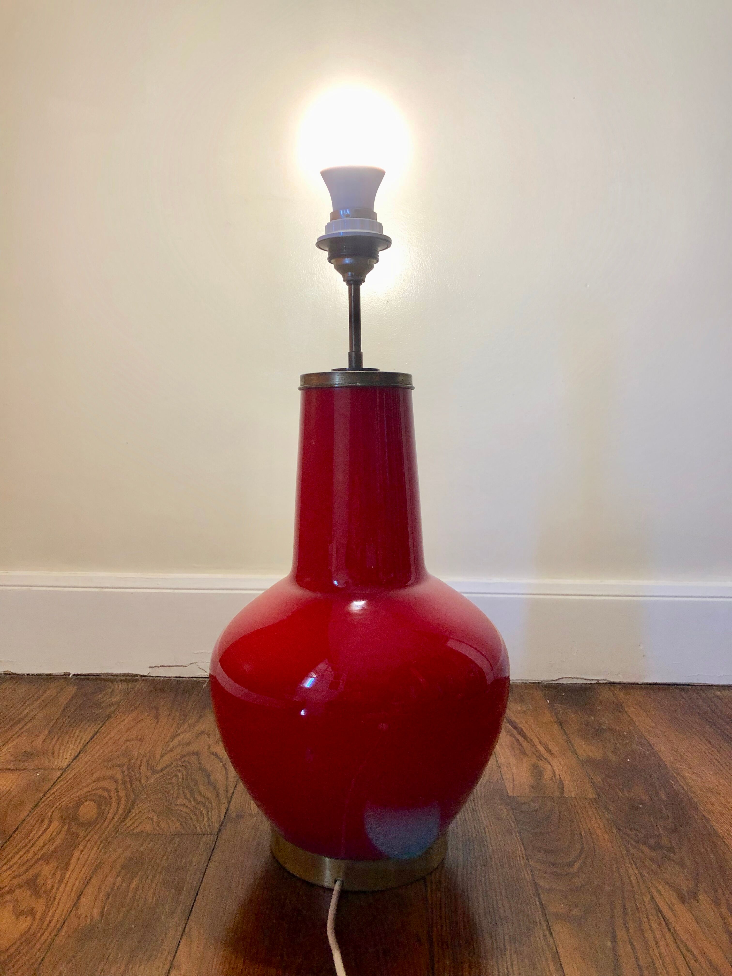 Backlit red lamp foot 1980