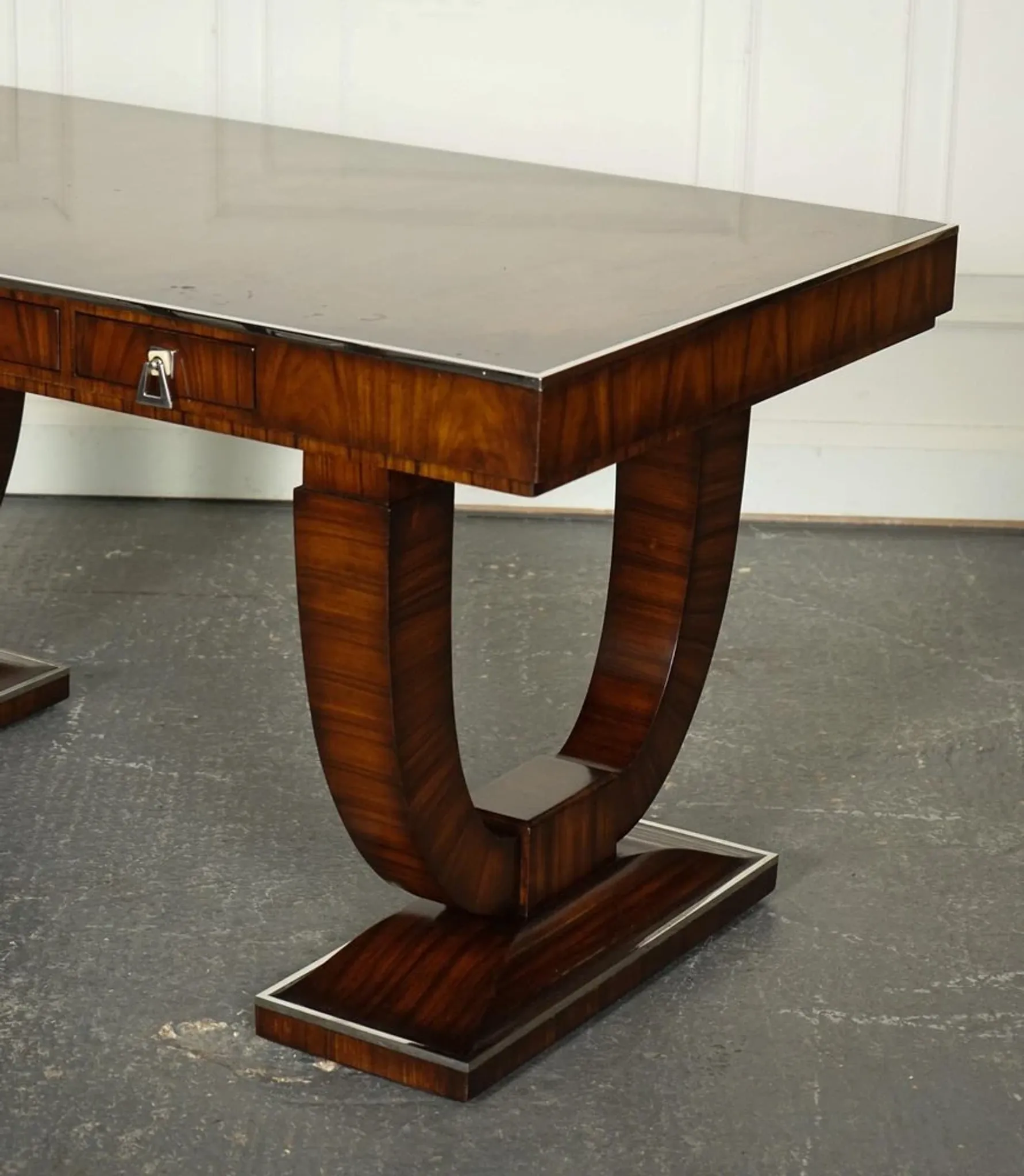 Double-Faced Drawer Desk Art Deco by Theodore Alexander