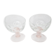 Pair of standing glass cups, 16 cm, pink