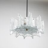 Frosted glass star chandelier J.T. Kalmar Vienna, Austria, 1960s