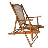 Cruise ship wooden deck chair