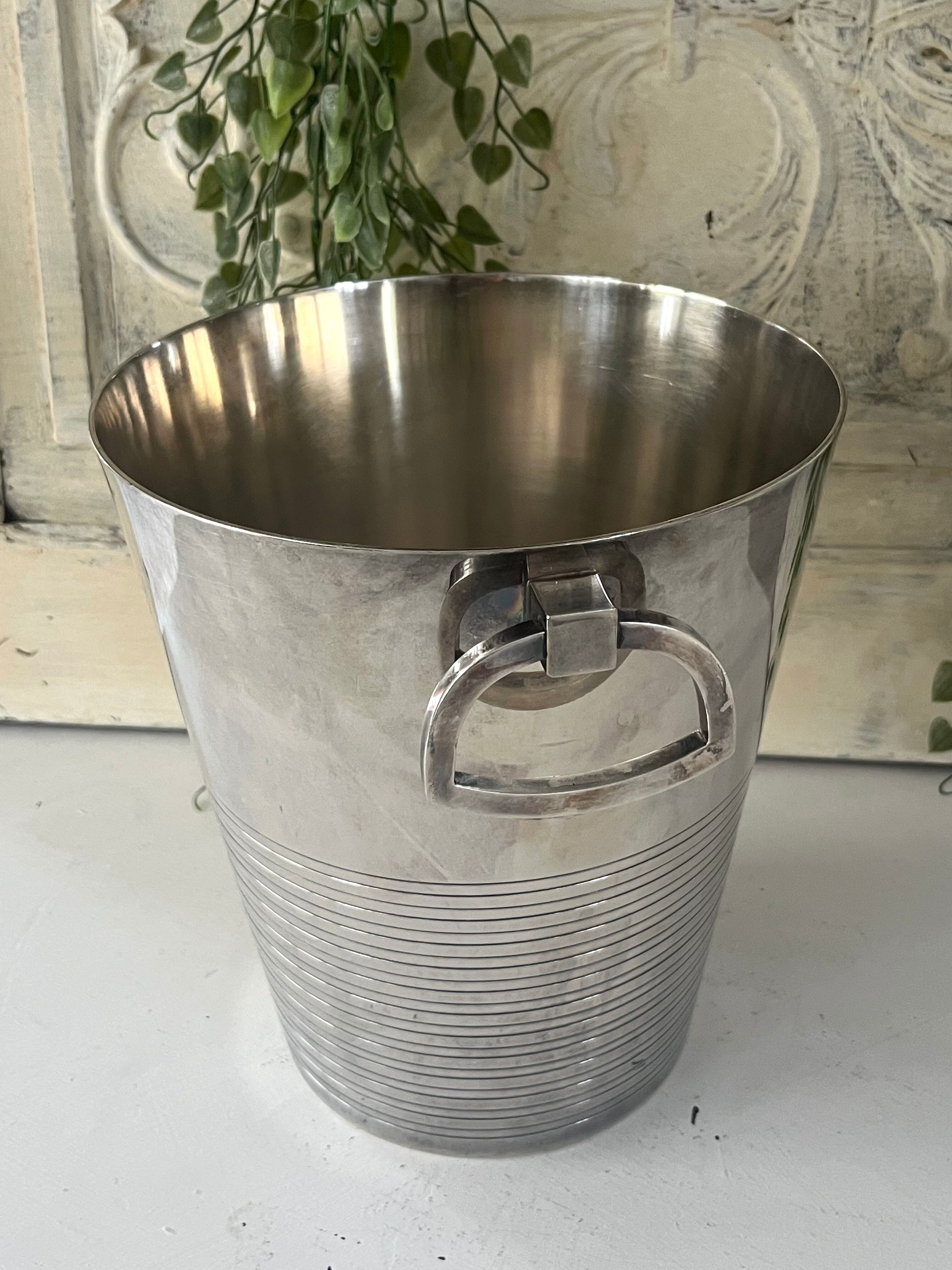 Silver Plated Champagne Bucket St Medard – Art Deco Style Mid Century