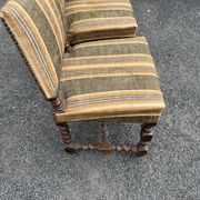 Pair of antique Louis XIII style chairs with twisted legs