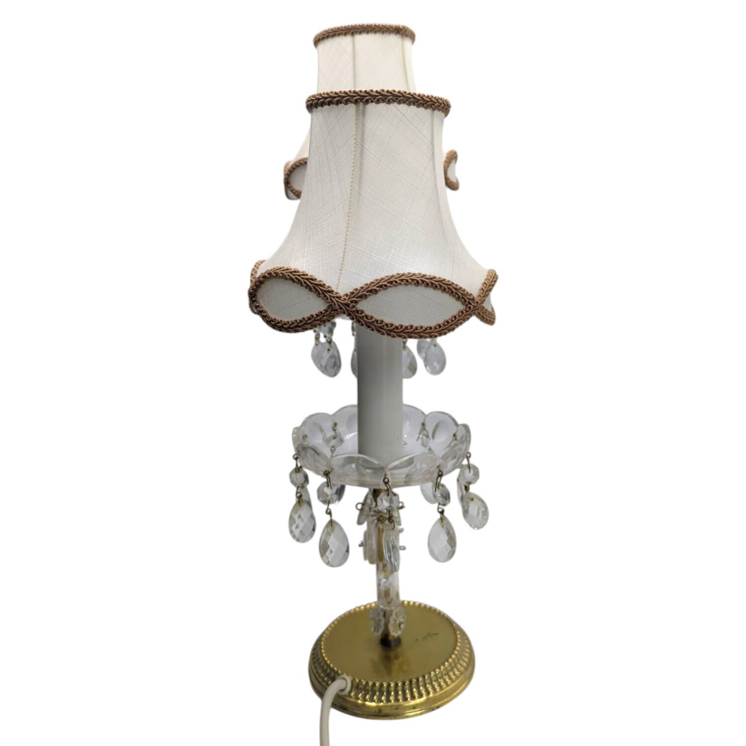 Vintage *Maria Theresa Style Table Lamp – 1950's Crystal & Brass