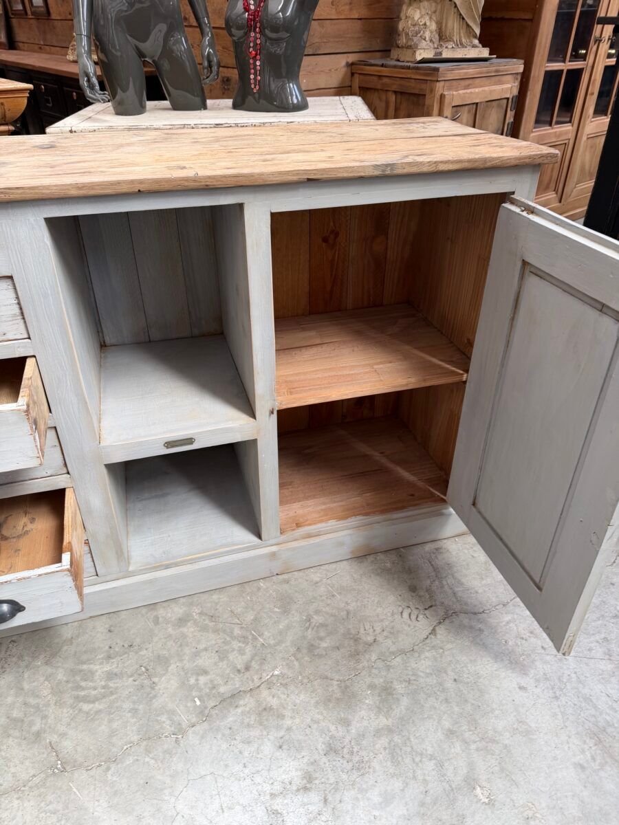 Grey patinated enfilade handcrafted.