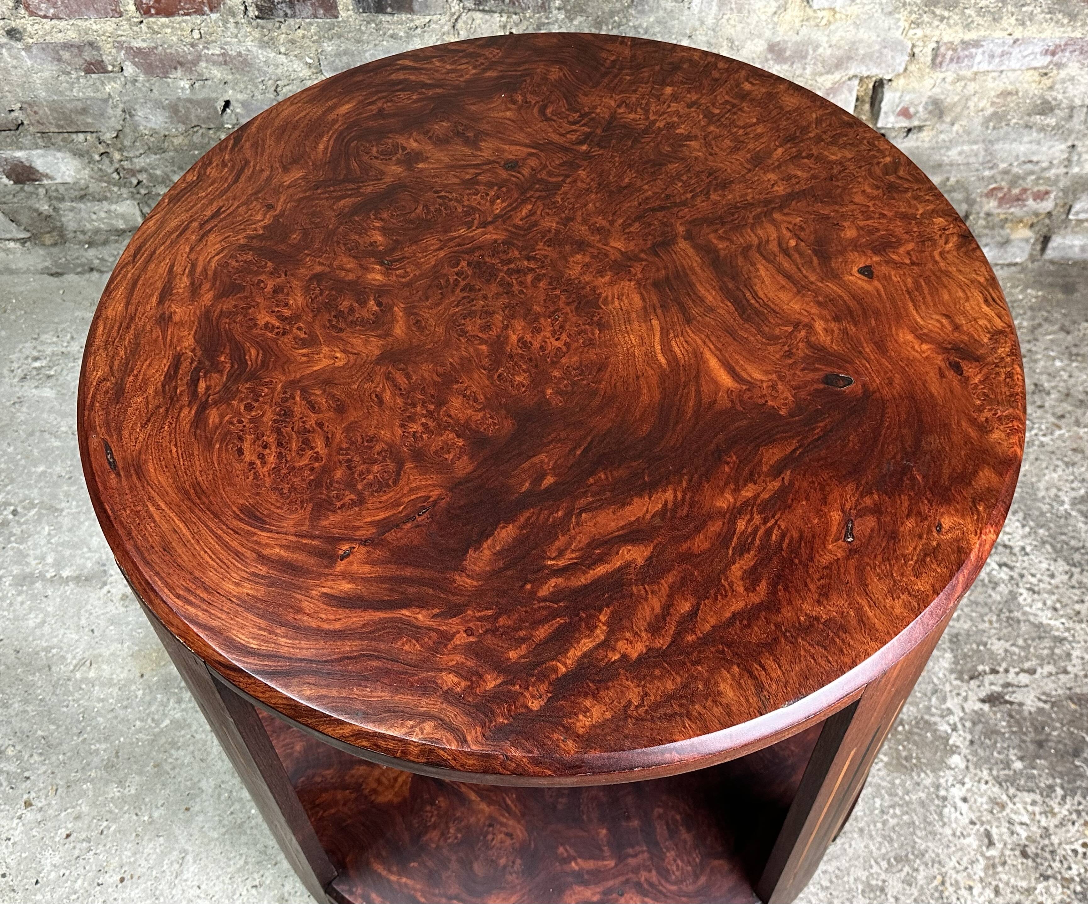 Art Deco side table / pedestal table in Rio rosewood