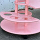 Mini bar dessert from the 80s, Memphis style, light pink lacquered wood.