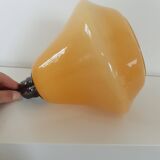 Suspension vintage, opaline jaune.