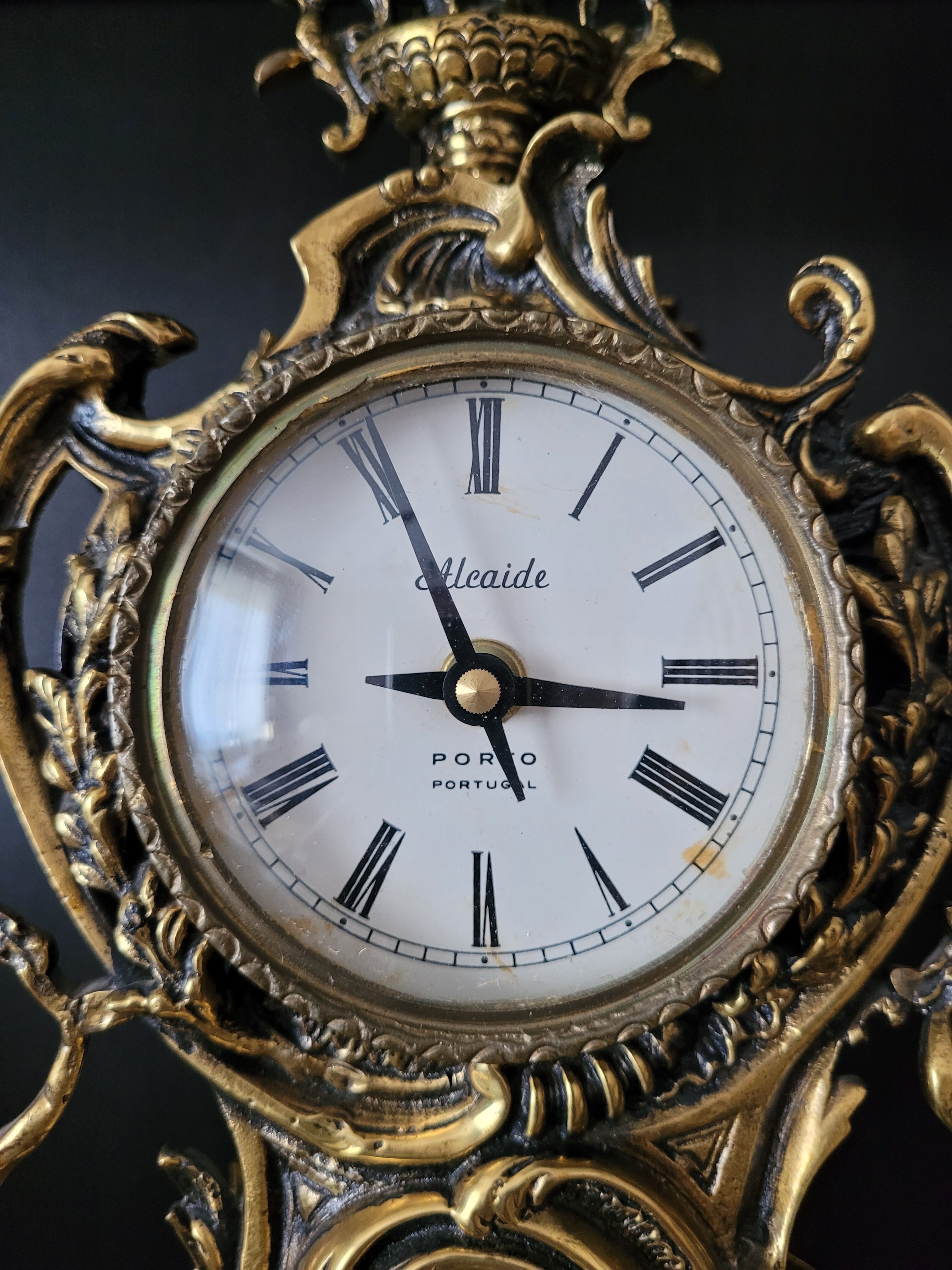 Louis XV style gilded bronze clock