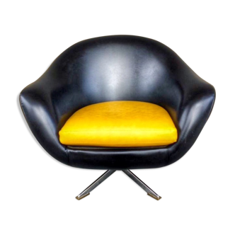 Fauteuil de salon pivotant du milieu du siècle, années 1960