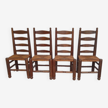 Set de 4 chaises brutalistes