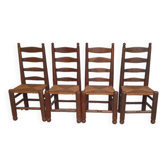 Set de 4 chaises brutalistes