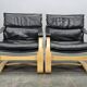 Pair of Leather Lounge Chairs by Åke Fribytter for Nelo Kroken 1960s