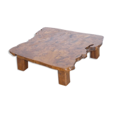 Brutalist free-form elm coffee table 1970
