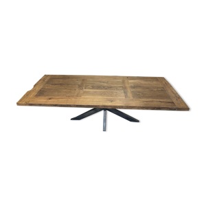 Table plateau ferme chene - noir mat