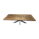 Table solid centenary firm top with matt black metal foot