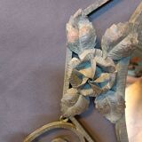 Art deco wrought iron wall coat rack