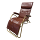 Fauteuil relax inclinable lama en cuir marron et structure tubulaire – italie – années 1960/1970