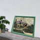 Painting of a farm in a landscape, oil on canvas with frame