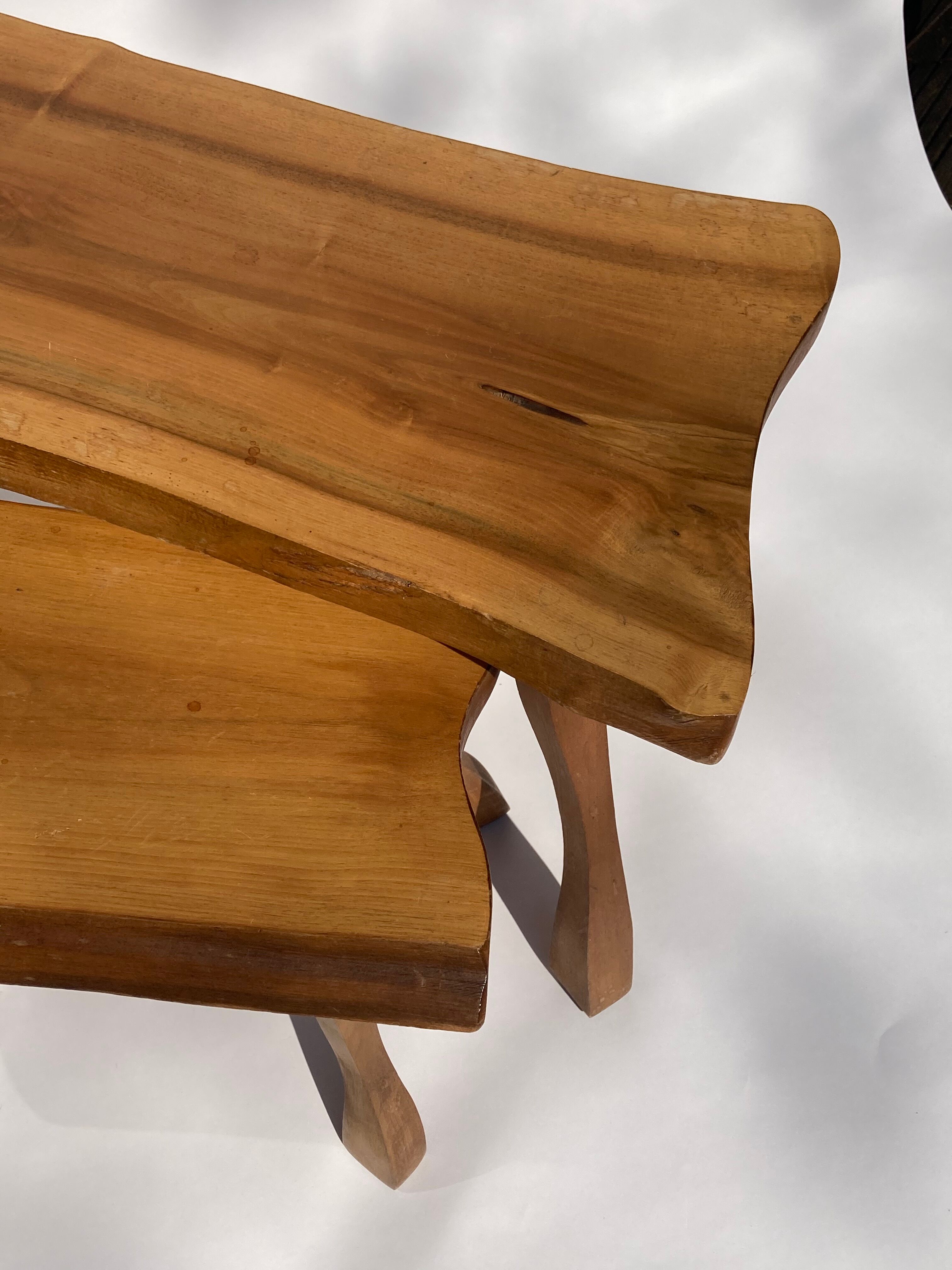 Dutch nesting tree tables Wabi Sabi brutalist style, 1960s