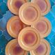 8 vintage mustard yellow ceramic plates