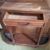 Oak and wrought iron coat rack from around 1900.