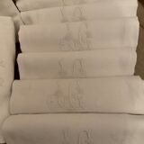 12 embroidered towels.damask fabrics linen silk.