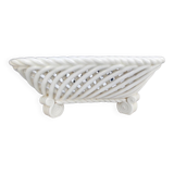 Vintage basket, woven ceramic fruit bowl