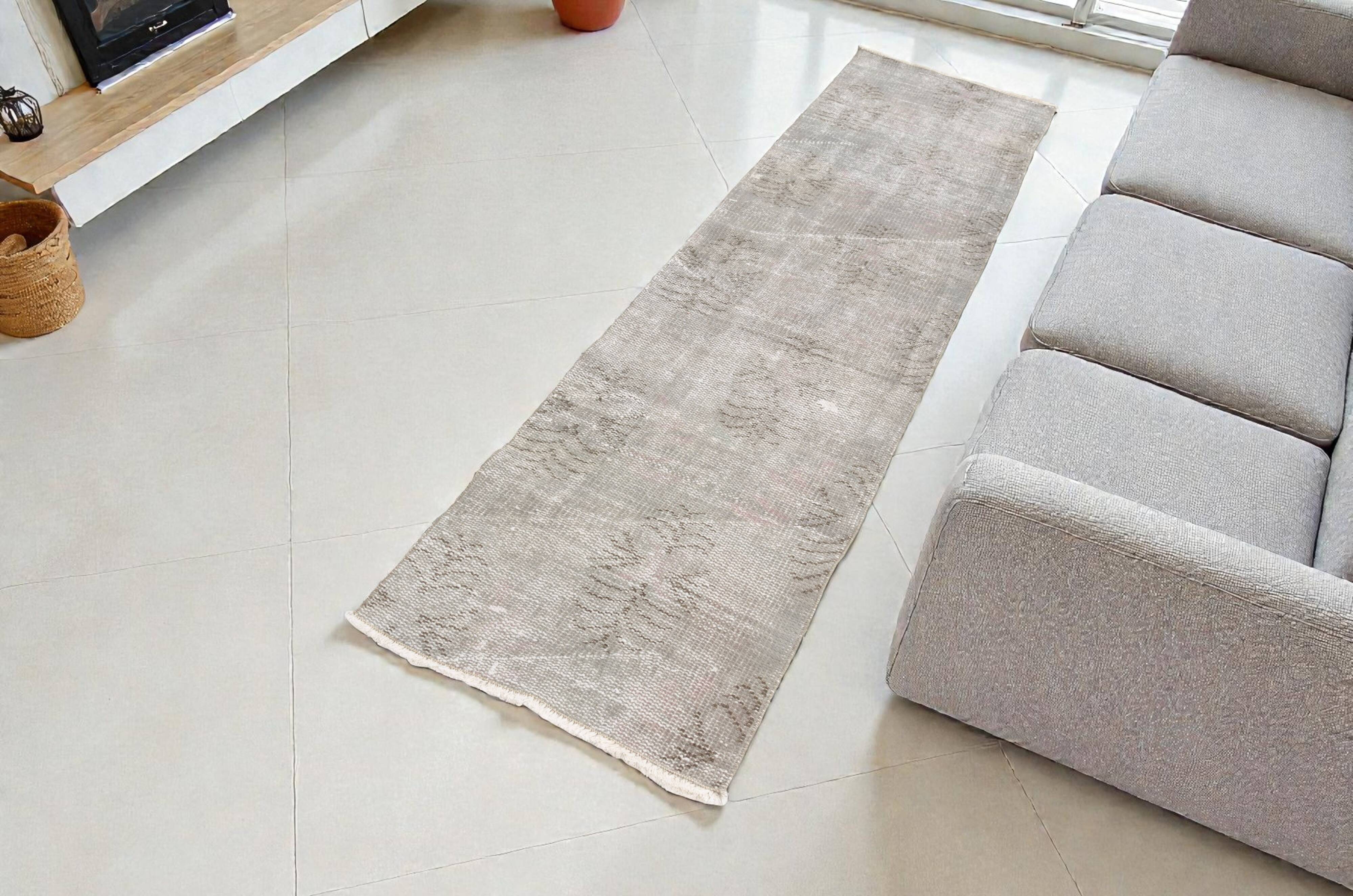 Grey Vintage Oushak Runner