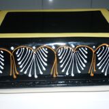 Butter dish with its black lid signed HB