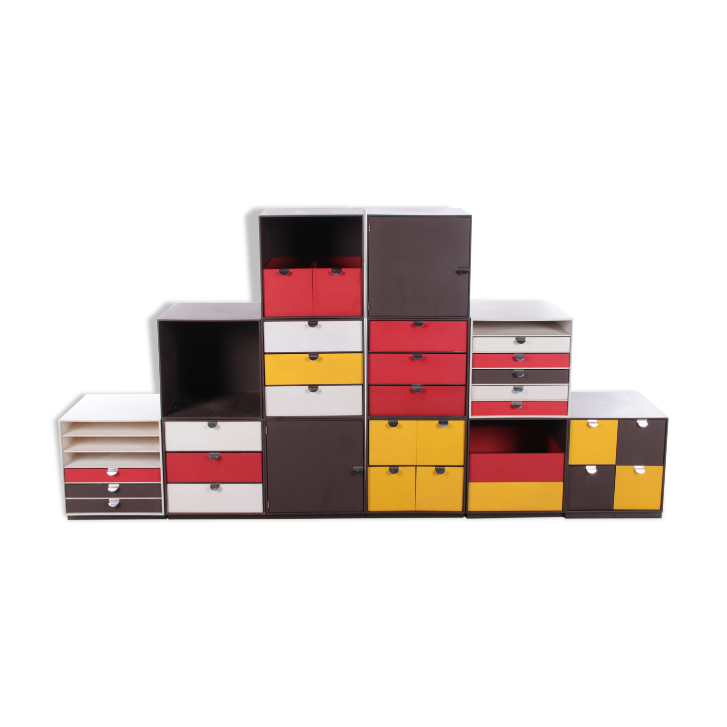 Vintage Palaset Palanox Modular Storage Boxes Set of 12, Made by Treston Oy, Finland 1972