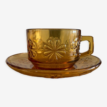 Amber-colored vintage cup